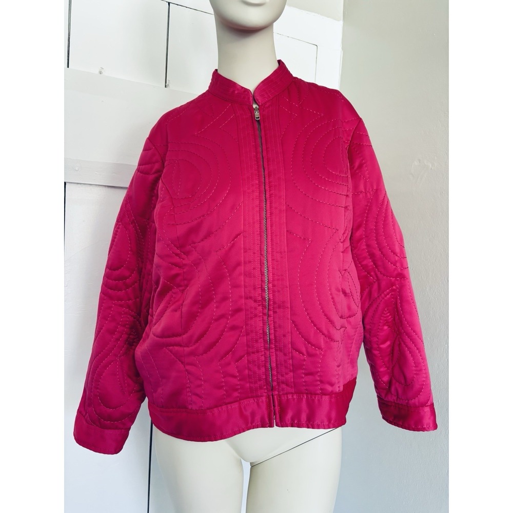 Acorn Pink Quilted Lightweight Jacket Coat Full Zip Womens Medium